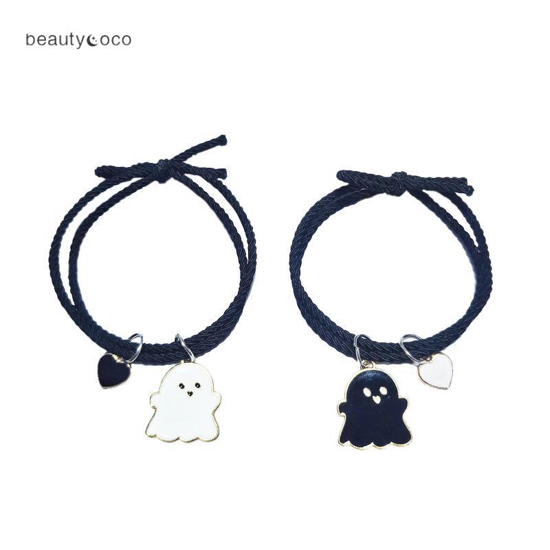 beautycoco🍊Set 2 Vòng Tay Mặt Dây Chuyền Hình Ma Dễ Thương Cho Cặp Đôi
