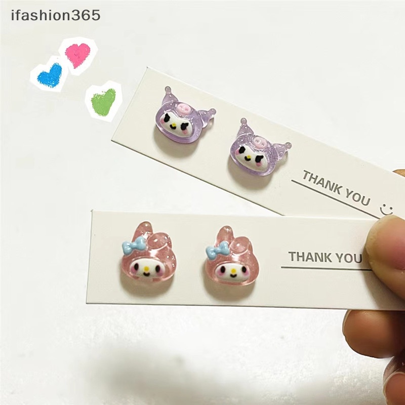 [ifashion365] Bông Tai Sanrio Bằng Nhựa Mềm Mại Phong Cách Harajuku Dễ Thương Cho Nữ