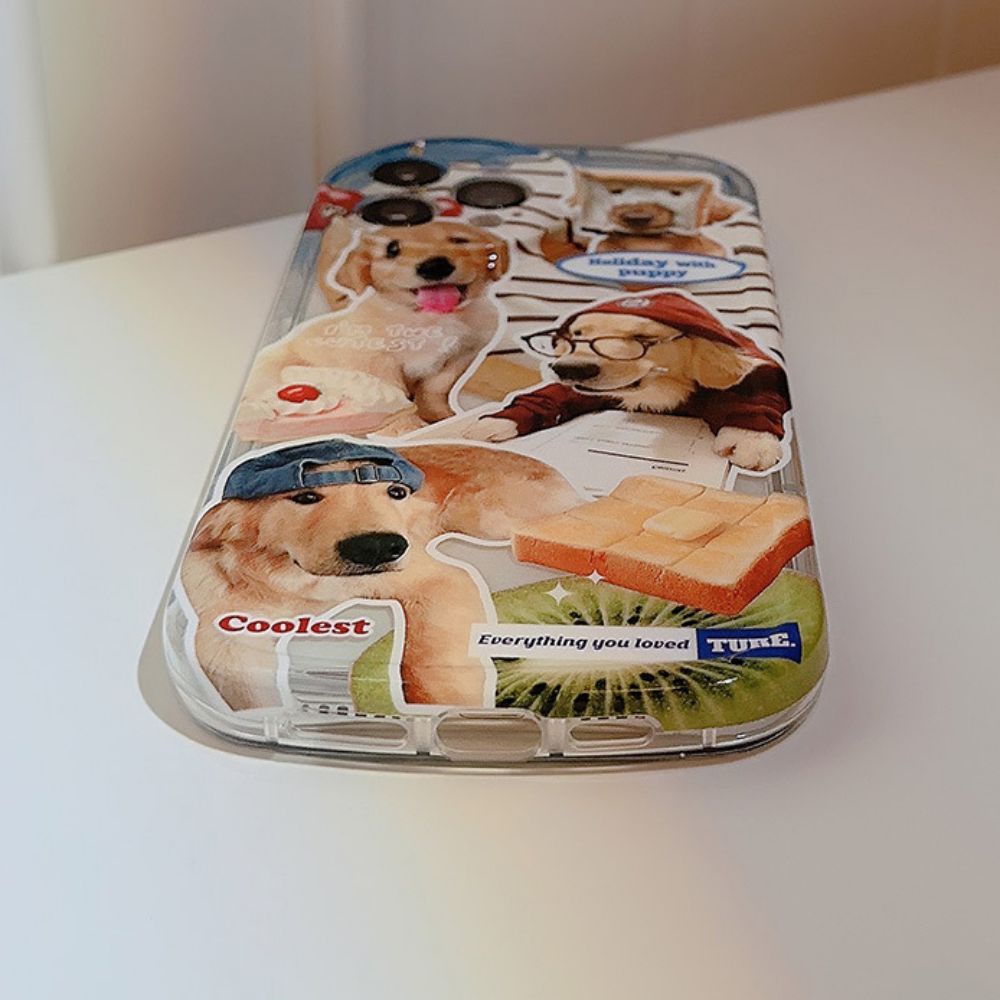 Ốp Điện Thoại IMD Mềm Chống Rơi In Hình Cún Hoạt Hình Dễ Thương Cho Iphone 11 14 13 12 Pro