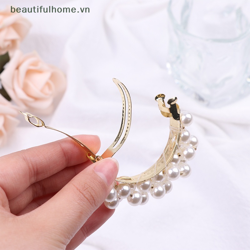 Kẹp Tóc Đính Ngọc Trai Thiết Kế Tinh Tế Sang Trọng Cho Nữ