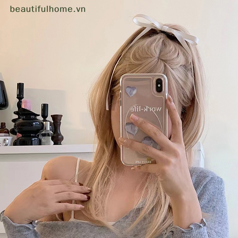 Kẹp Tóc Nơ Ruy Băng Dài Cỡ Lớn Bằng Nhung Cổ Điển [Beautyhome]