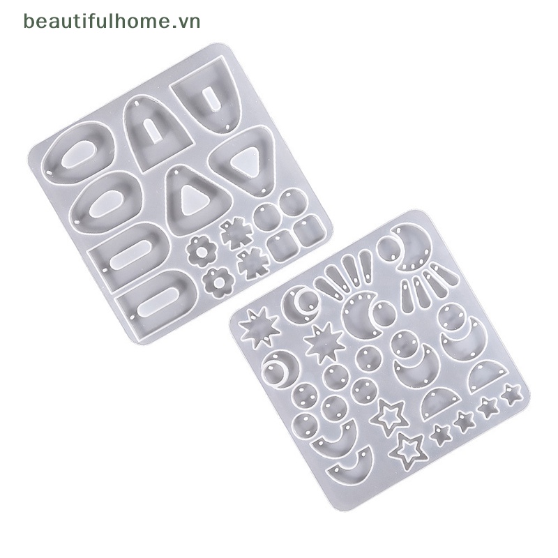 Khuôn Silicone Làm Mặt Dây Chuyền / Móc Khóa Hình Oval / Trái Tim / Mặt Trăng Bằng Pha Lê DIY