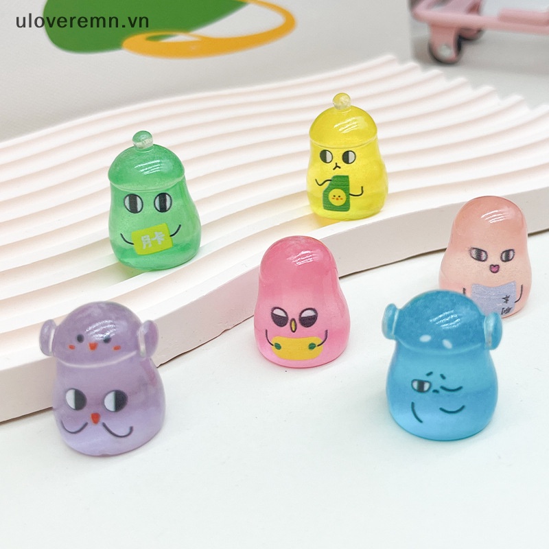 Set 2 Phụ Kiện Resin Họa Tiết Hoạt Hình Màu Dạ Quang DIY Trang Trí Nghệ Thuật Crafg