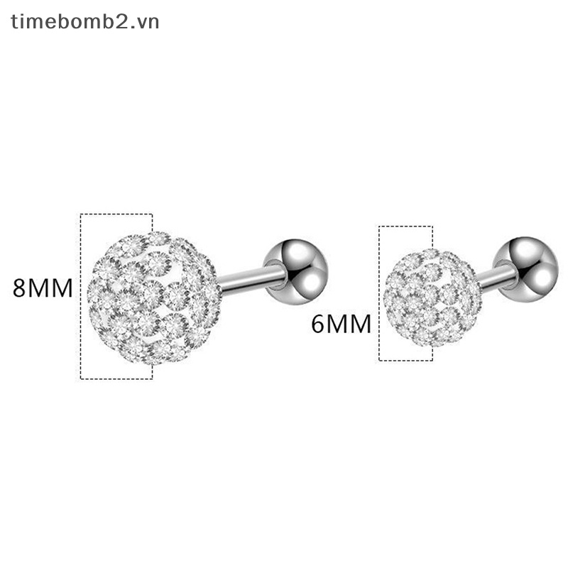 {Timebomb} Khuyên Xỏ Xỏ Tai / Lông Mày / Môi / Rốn Bằng Thép Phẫu Thuật Đính Pha Lê Helix Bên Trong Cho Nữ