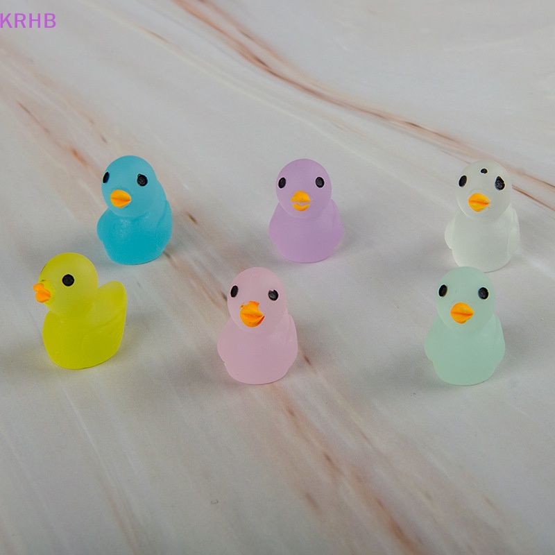 Set 10 Tượng Vịt Dạ Quang Mini Bằng Nhựa Resin Trang Trí Tiểu Cảnh Mới