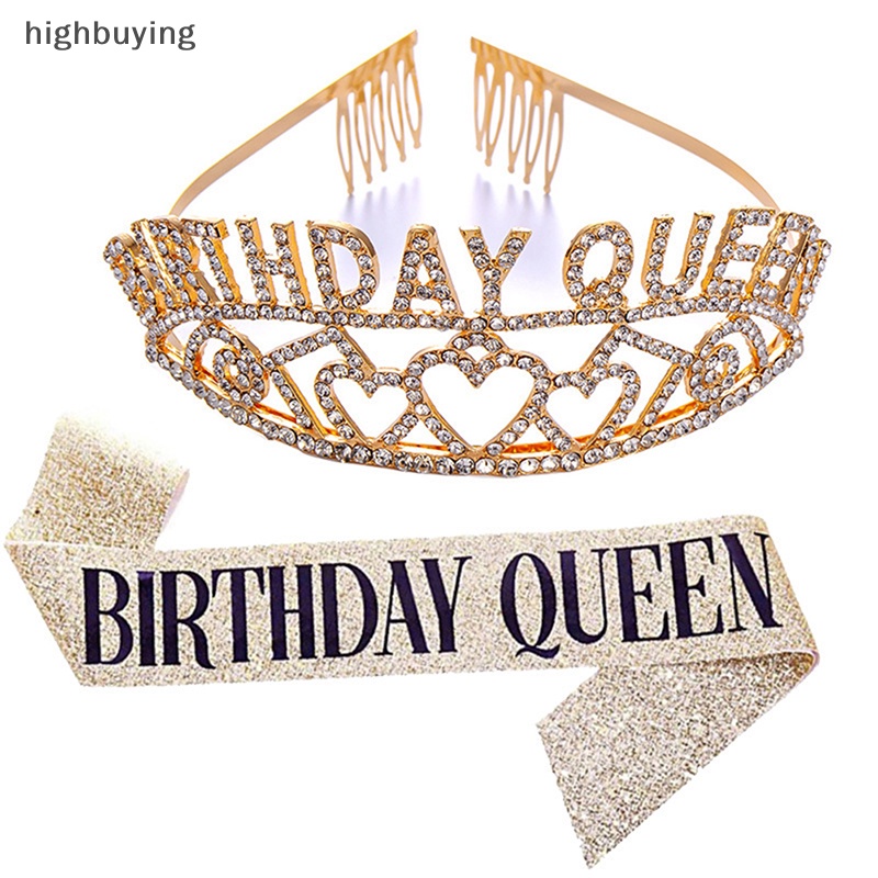 Set 1 Băng Đô Vương Miện Đính Đá Thời Trang Cho Nữ