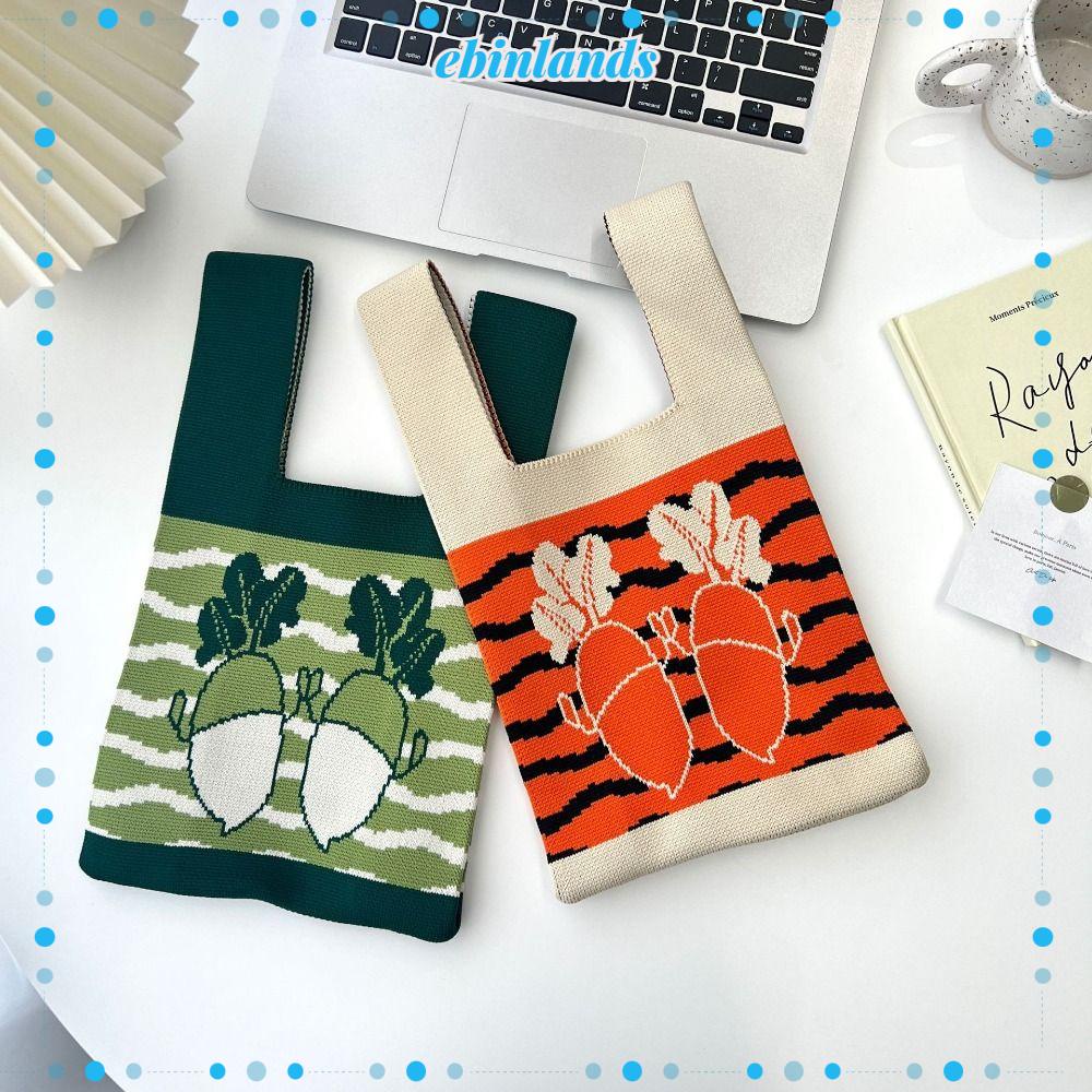 Túi Xách Đan Len Hình Củ Cải Ngộ Nghĩnh Đáng Yêu Phong Cách Châu Âu