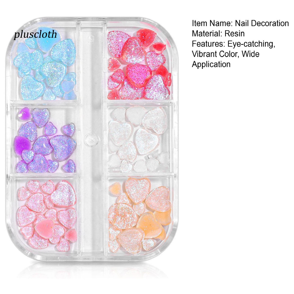 1 Hộp 6 Ngăn Đựng Phụ Kiện Trang Trí Móng Tay Nghệ Thuật Màu Sắc Tươi Sáng Dễ Sử Dụng