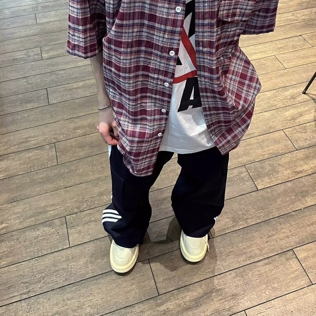 Áo Sơ Mi Tay Ngắn Dáng Rộng Plus Size Phong Cách Hong Kong Thời Trang Mùa Hè Cho Nam