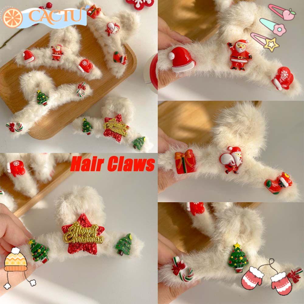 Kẹp Tóc Càng Cua Đính Lông Giả Thời Trang Thu Đông