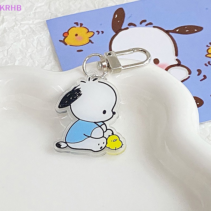 Set 2 Móc Khóa Acrylic Hai Lớp Hình Chú Chó Dễ Thương Mới