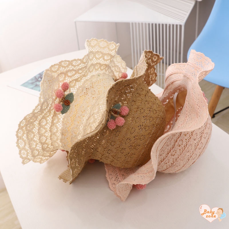 Mũ Cói Đính Hoa Thoáng Khí Thời Trang Đi Biển Mùa Hè Xinh Xắn Cho Bé Gái