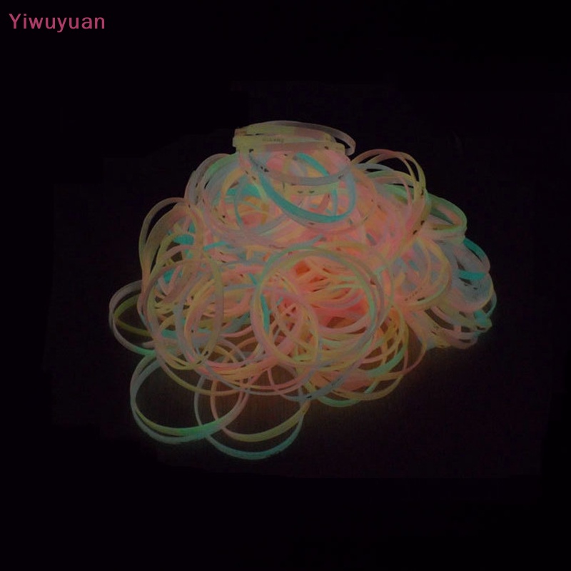 < Yiwuyuan > Set 10 Vòng Tay Cao Su Silicon Phát Quang Màu Kẹo In Chữ Thời Trang Quà Tặng Trang Sức