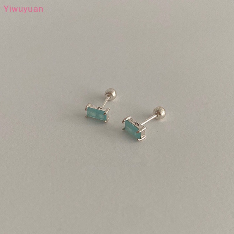 1 Đôi Bông Tai Mạ Bạc S925 Đính Đá Zircon Thời Trang Mới