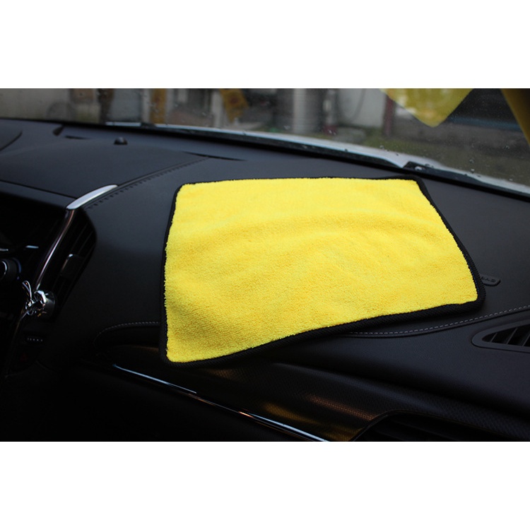 Khăn lau xe ô tô xe hơi nhà bếp siêu thấm hút vải êm không xù siêu sạch 2 lớp màu vàng xám tiện lợi M65