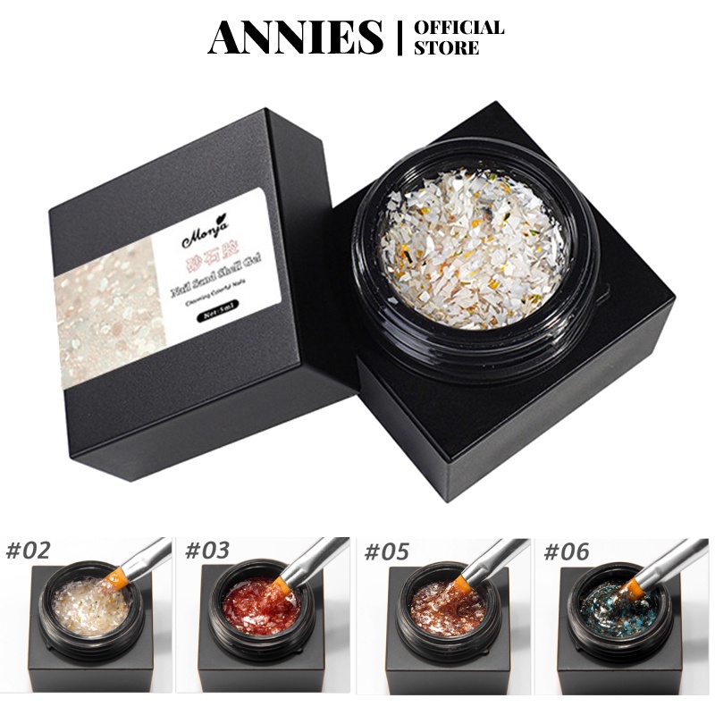 ANNIES Gel Đá Cát 8 Màu Vỏ Sò Dùng Trang Trí Móng Tay Đa Năng