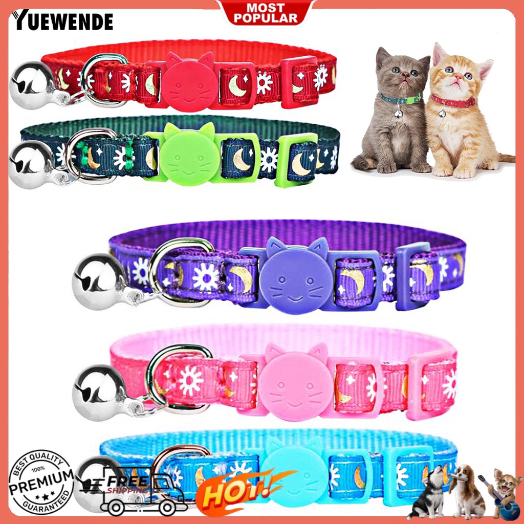 Bộ 5 Vòng Cổ Họa Tiết Trăng Sao Có Thể Điều Chỉnh Cho Mèo Cưng