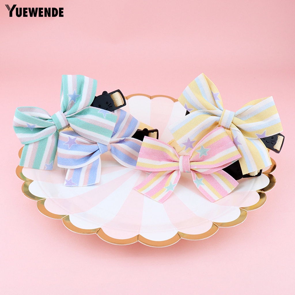 Vòng Cổ Nơ Họa Tiết Sọc Xinh Xắn Cho Thú Cưng