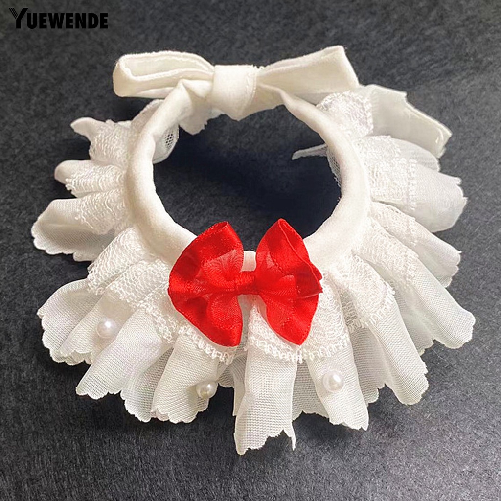 Yq.e Vòng Cổ Yếm Phối Ren Trọng Lượng Nhẹ Trang Trí Hình Cà Vạt Đỏ Mặc Hàng Ngày Thanh Lịch