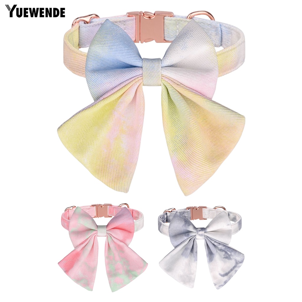 Yq.e Vòng Cổ Thắt Nơ Thoáng Khí Họa Tiết Ruy Băng Dễ Thương Dành Cho Thú Cưng