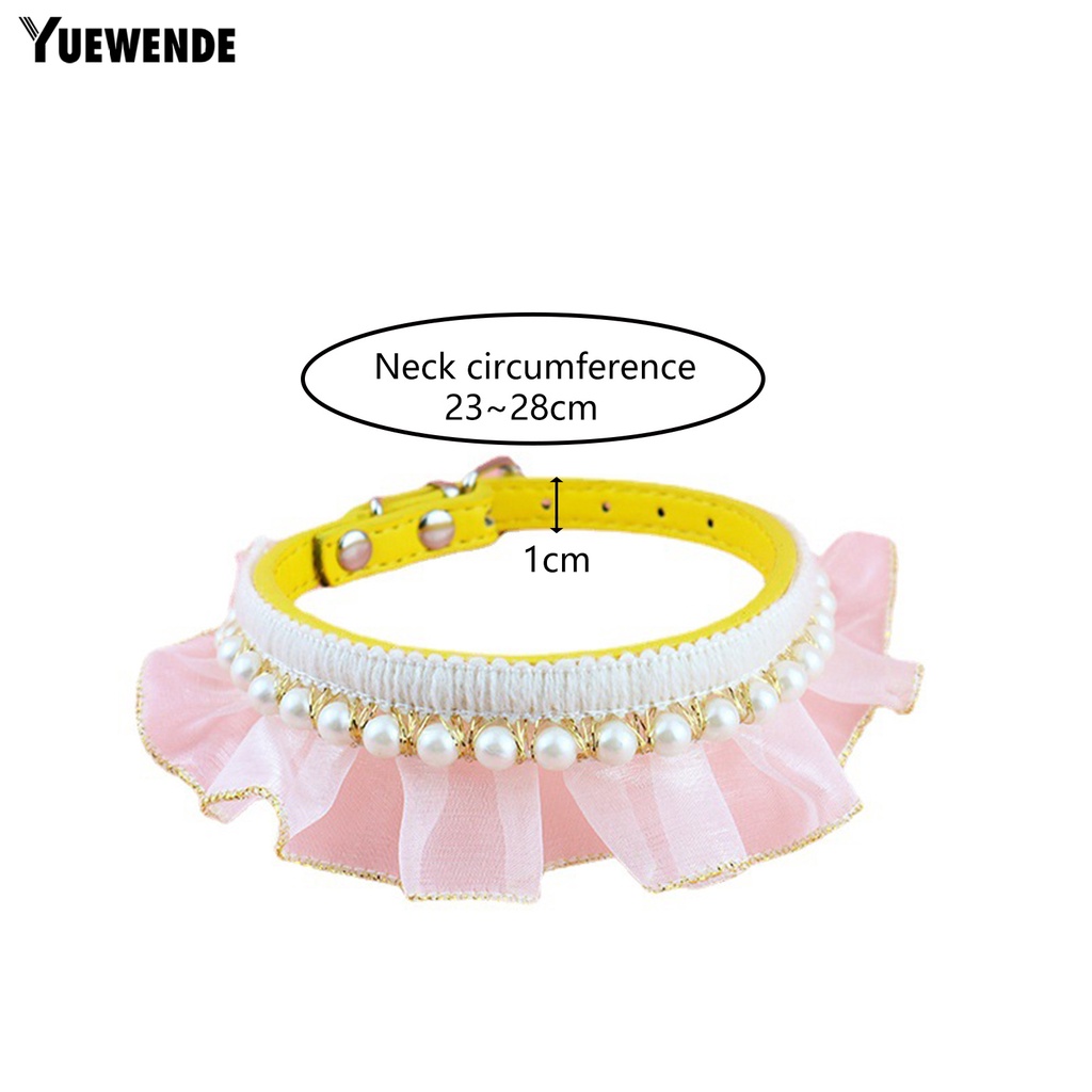 Yq.e Vòng Cổ Giả Da Đính Ngọc Trai Bằng Polyester Chống Mài Mòn Cho Thú Cưng
