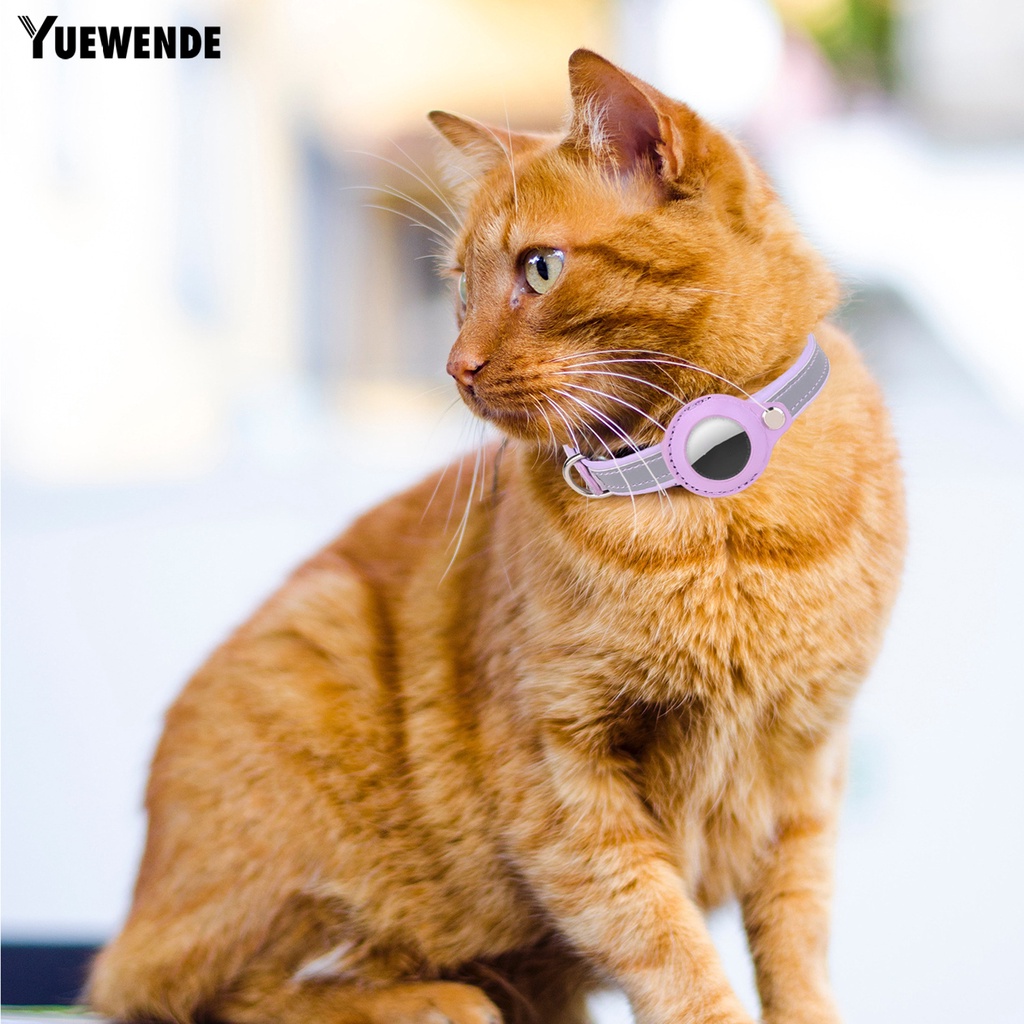 Yq.e Vòng Cổ Da Giả Màu Trơn Phản Quang Chống Mài Mòn Giữ Thẻ Không Khí Cho Thú Cưng