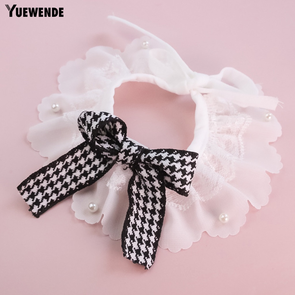 Yq.e Khăn Choàng Cổ Thắt Nơ Viền Ren Mềm Mại Thoải Mái Độ Ổn Định Cao Trang Trí Bên Ngoài Cho Thú Cưng