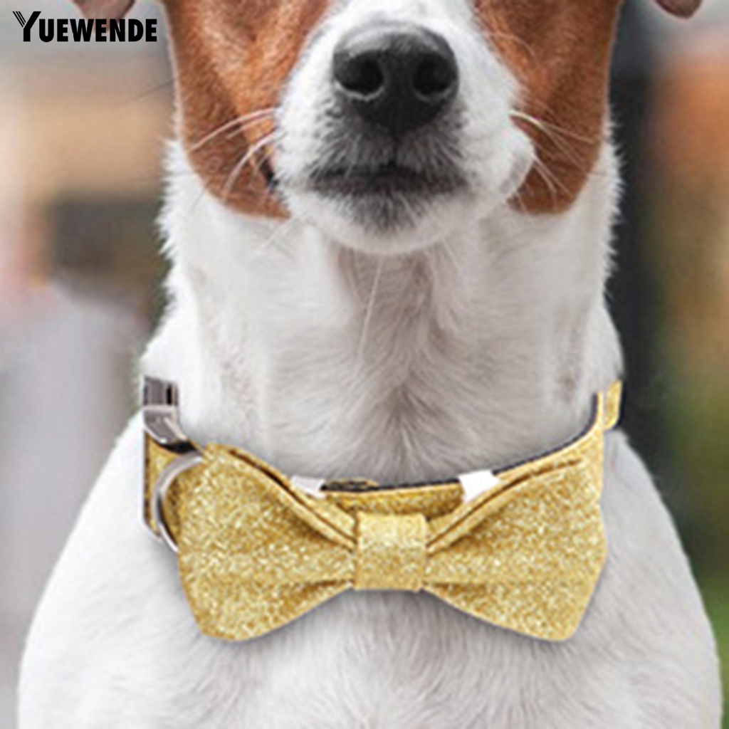 Yq.e Vòng Cổ Nylon Tự Thắt Nơ Đính Kim Sa Điều Chỉnh Được Thông Dụng Cho Cún Cưng Dịp Giáng Sinh