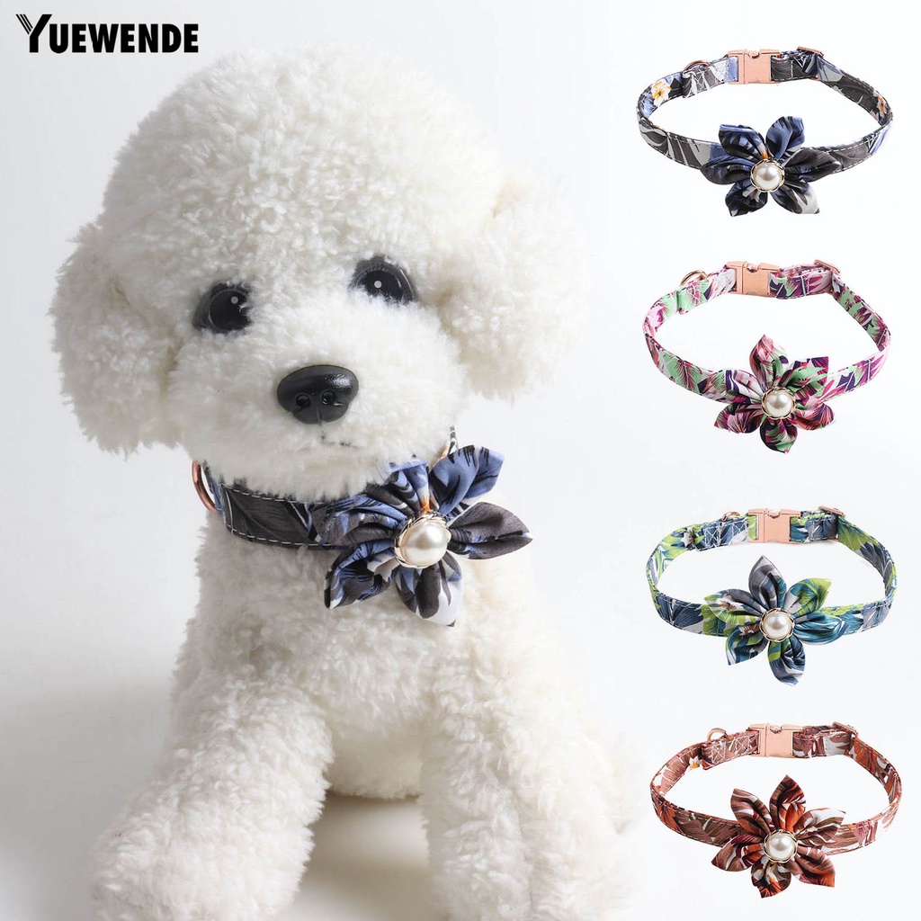 Vòng Cổ Họa Tiết Hoa Có Khóa Kim Loại Cho Thú Cưng