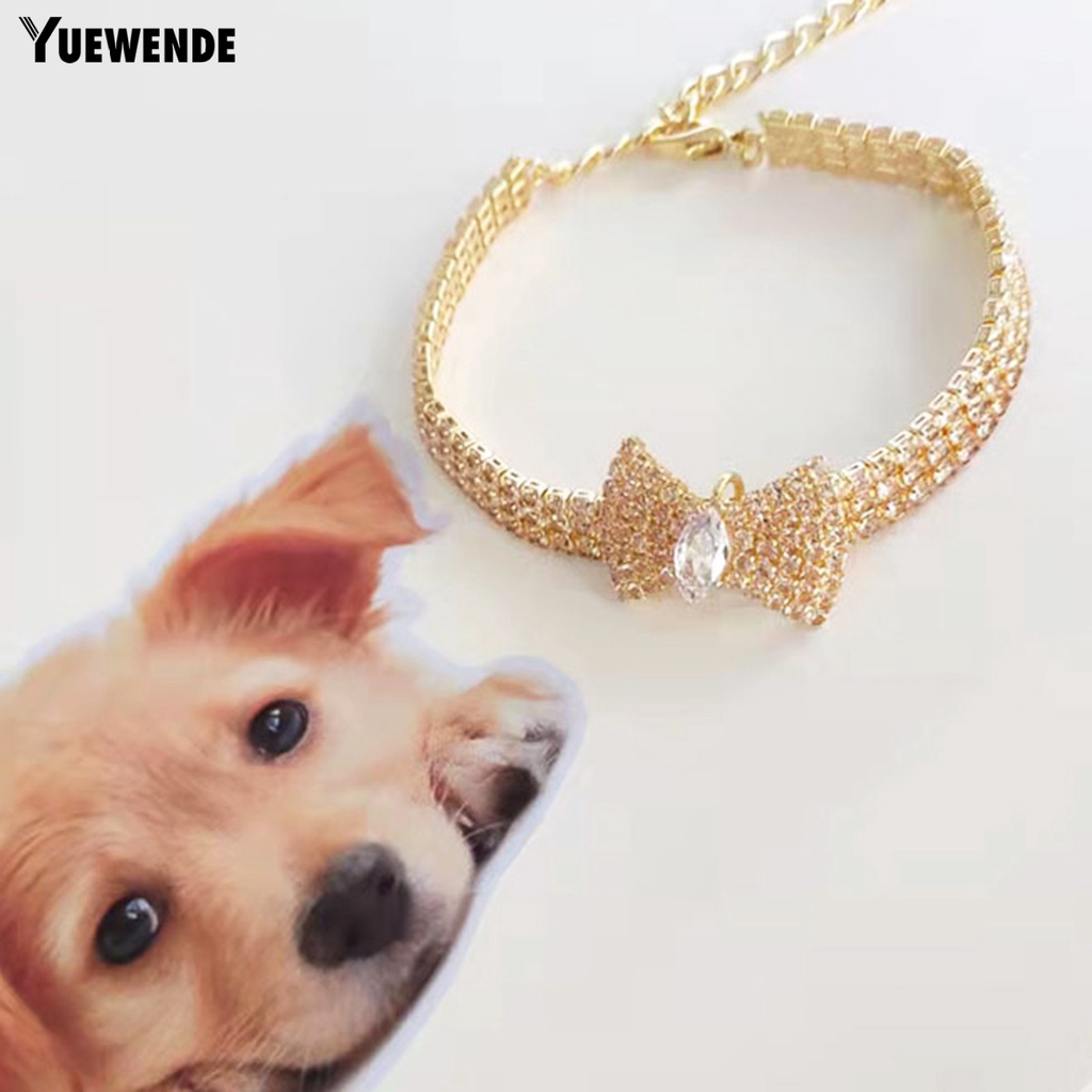 Yq.e Vòng Đeo Cổ Đính Đá Và Nơ Trang Trí Chống Gàu Thời Trang Giáng Sinh Dành Cho Cún Cưng