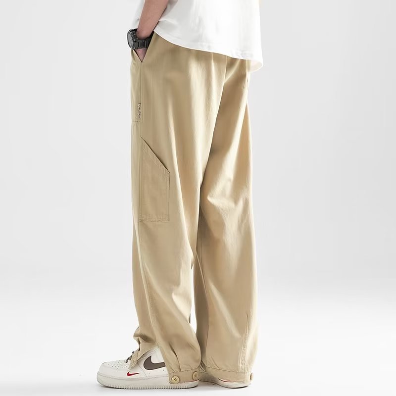 Quần Legging Dài Dáng Rộng Màu Xám Đen Phong Cách Đường Phố Mỹ Cá Tính Cho Nam