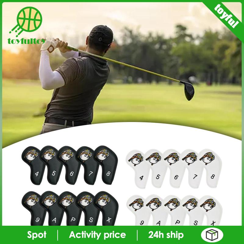 Set 10 Vỏ Bọc Bảo Vệ Đầu Gậy Đánh Golf Họa Tiết Phi Công Độc Đáo 4-9 P X A S