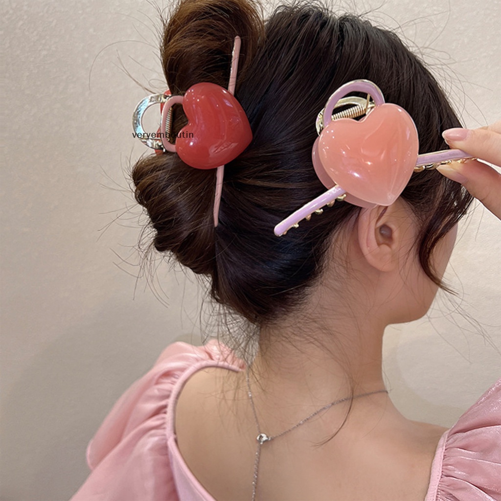 Kẹp Tóc Càng Cua Hình Trái Tim Ngọt Ngào Kích Thước Lớn Cho Nữ