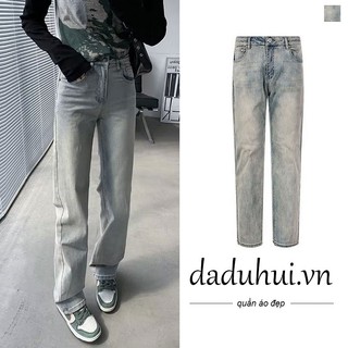 Daduhui New American Ins Street Hip-hop Yellow Mud Jeans WOMEN'S High Waist Straight Pants Large Size Trousers