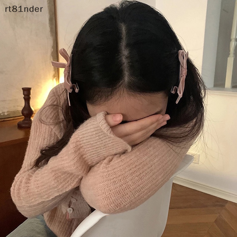 Kẹp Tóc Hình Nơ Bằng Nhung Phong Cách Vintage Dành Cho Nữ