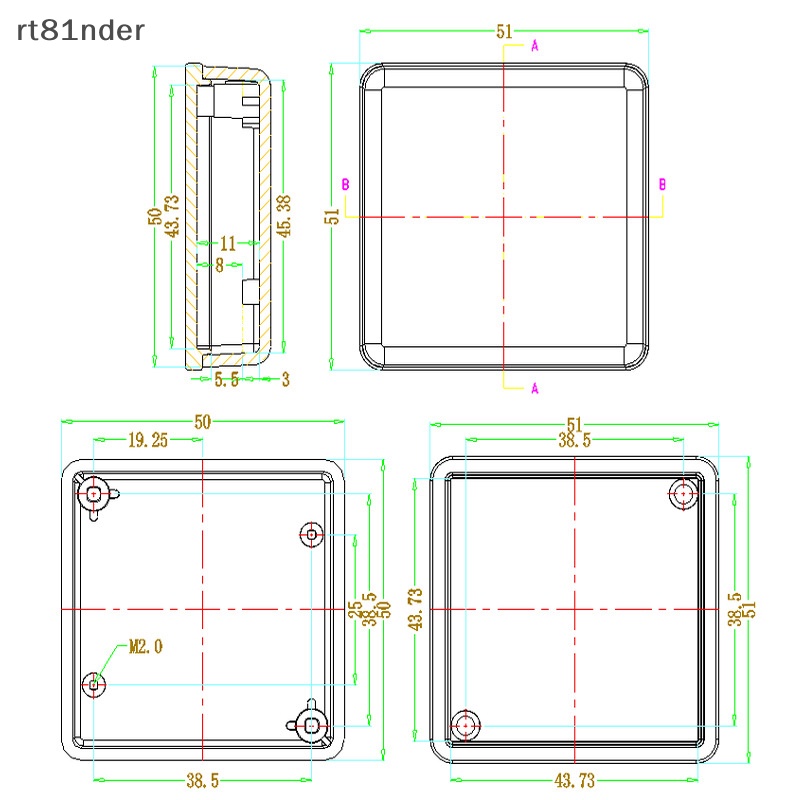 Hộp Nhựa ABS Chất Lượng Cao Kích Thước 15mm * 51mm * 51mm