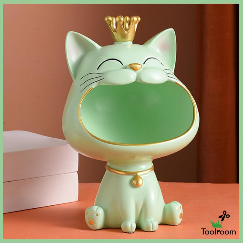 Mô Hình Mèo May Mắn Bằng Nhựa Resin Đựng Chìa Khóa / Đồ Trang Sức Để Bàn / Phục Vụ / Trang Trí Hành Lang / Phòng Khách