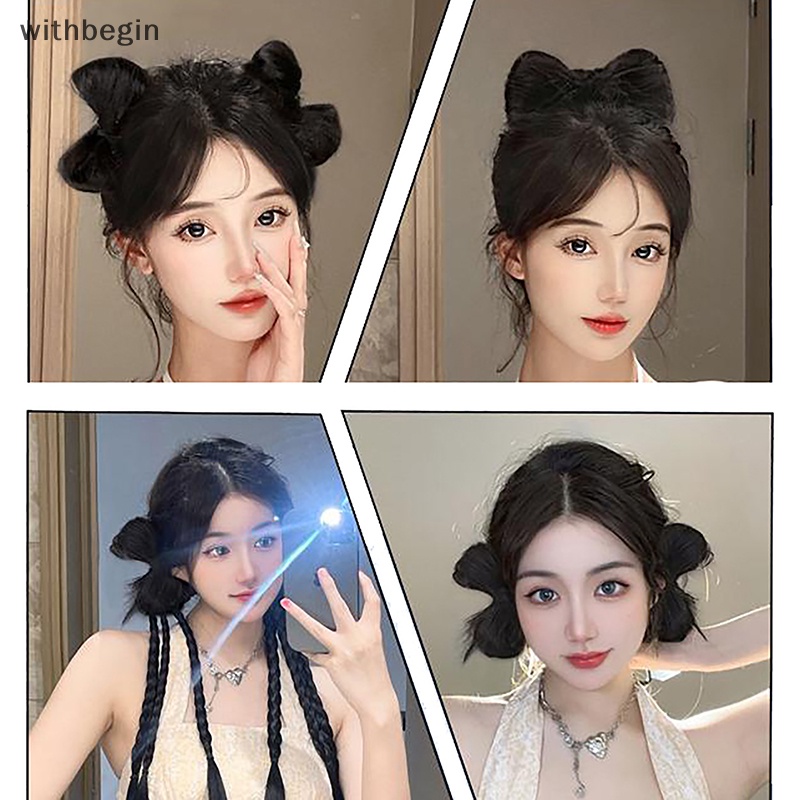 Set 1 / 2 Kẹp Tóc Giả Thắt Nơ Phong Cách Cổ Điển Thời Trang Sáng Tạo Dành Cho Nữ