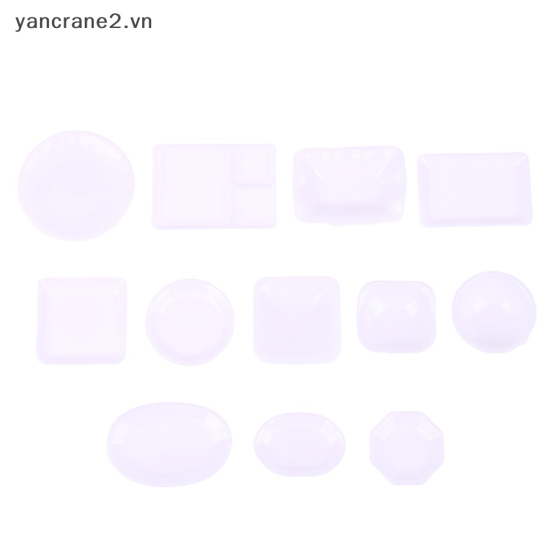 Set 12 Dĩa Đựng Thức Ăn Mini Màu Trắng Trang Trí Nhà Búp Bê {yancrane2.vn}