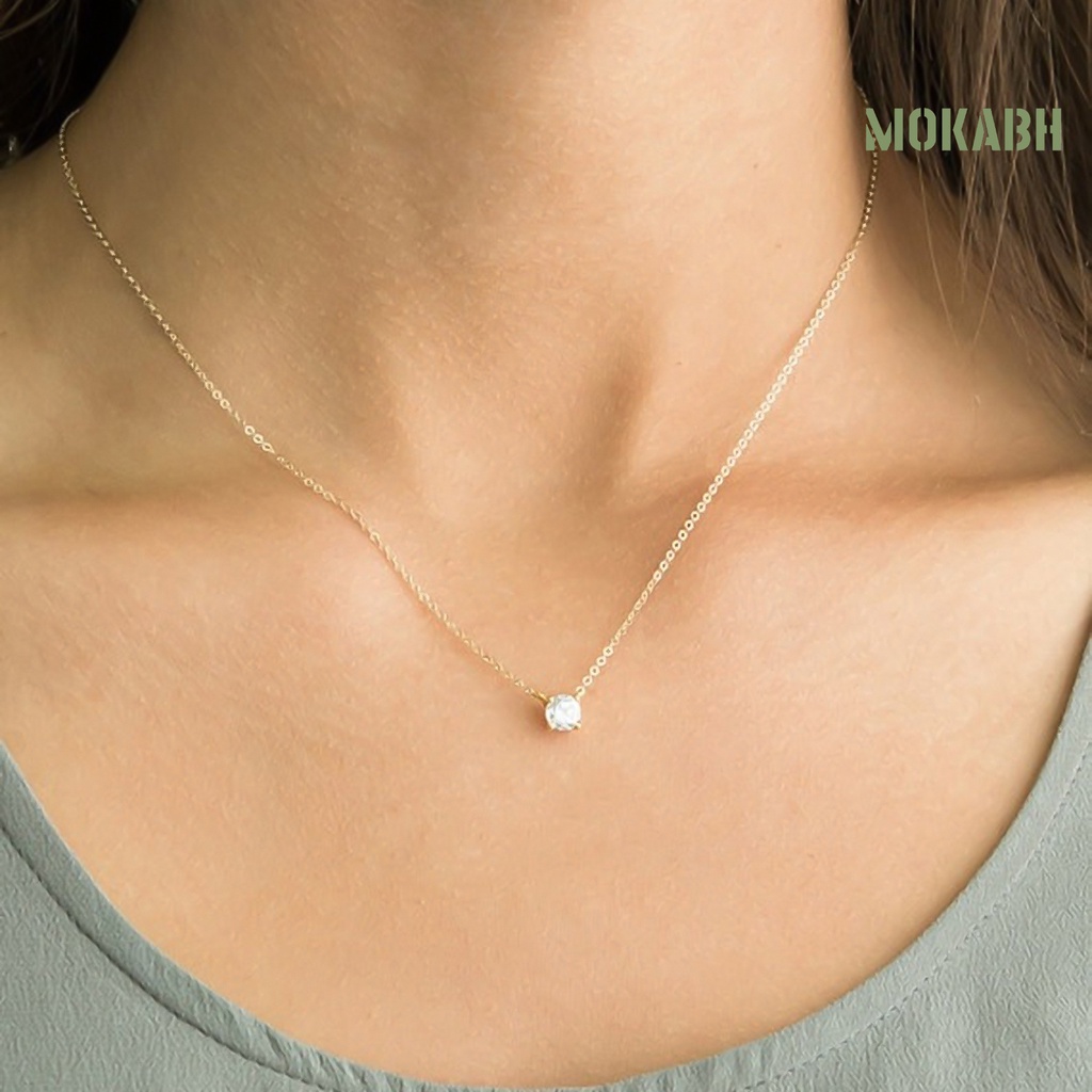 Vòng cổ Mảnh Đính Đá Zircon Đơn Giản Thời Trang Cho Nữ