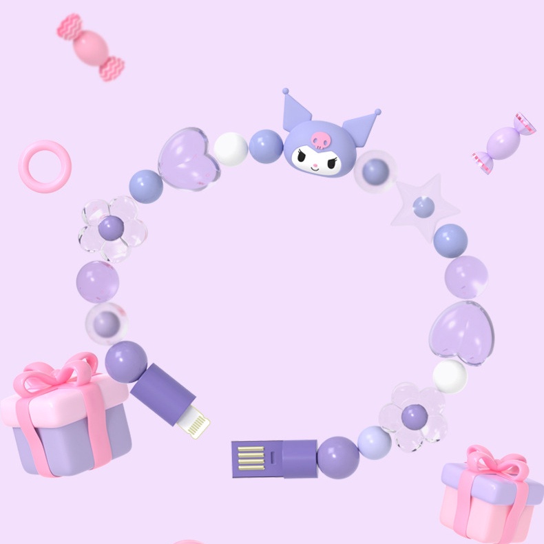 SANRIO Dây Cáp Sạc Truyền Dữ Liệu 2 Trong 1 Kuromi Pochacco Dễ Thương JS-0162