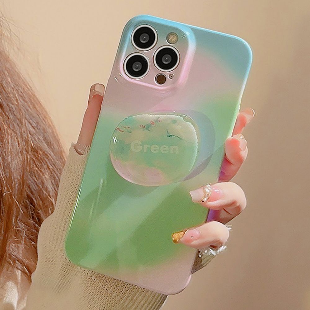 Ốp Điện Thoại TPU Mềm Chống Sốc Có Giá Đỡ Tròn Cho IPhone 11 14 13 12 Pro Max XR XS Max 7 8 Plus SE