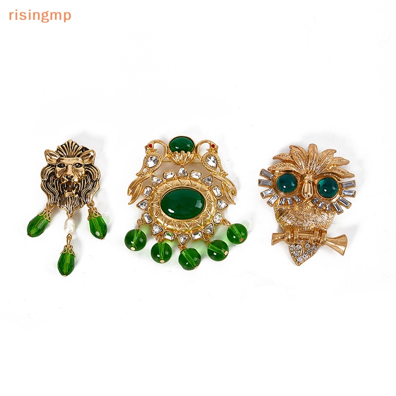 Ghim Cài Áo Hình Cú Mèo Đính Đá Tua Rua Phong Cách Hoàng Gia Cổ Điển