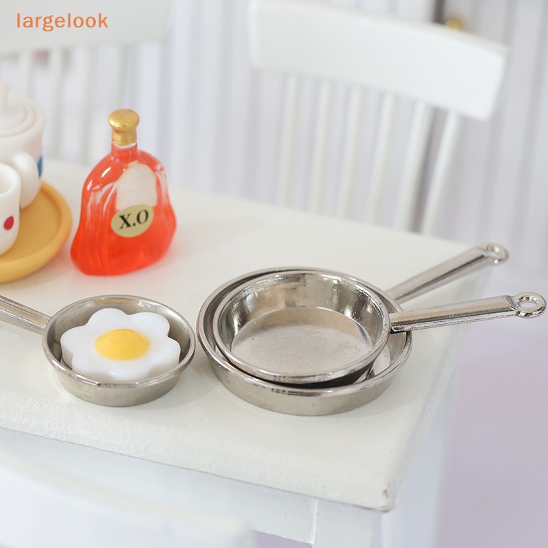 Bộ Chảo Chiên Trứng Bằng Kim Loại Tỉ Lệ 1 / 12 Trang Trí Nhà Búp Bê