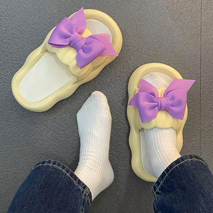 🔥Giá thấp🔥 Sandals đế dày đế dày đế dày đế bánh mì nữ chống trượt chống trượt họa tiết hoạt hình dễ thương