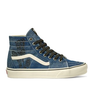 Giày Vans chính hãng Sk8-Hi Tapered Denim Embroidery Navy Blue & White