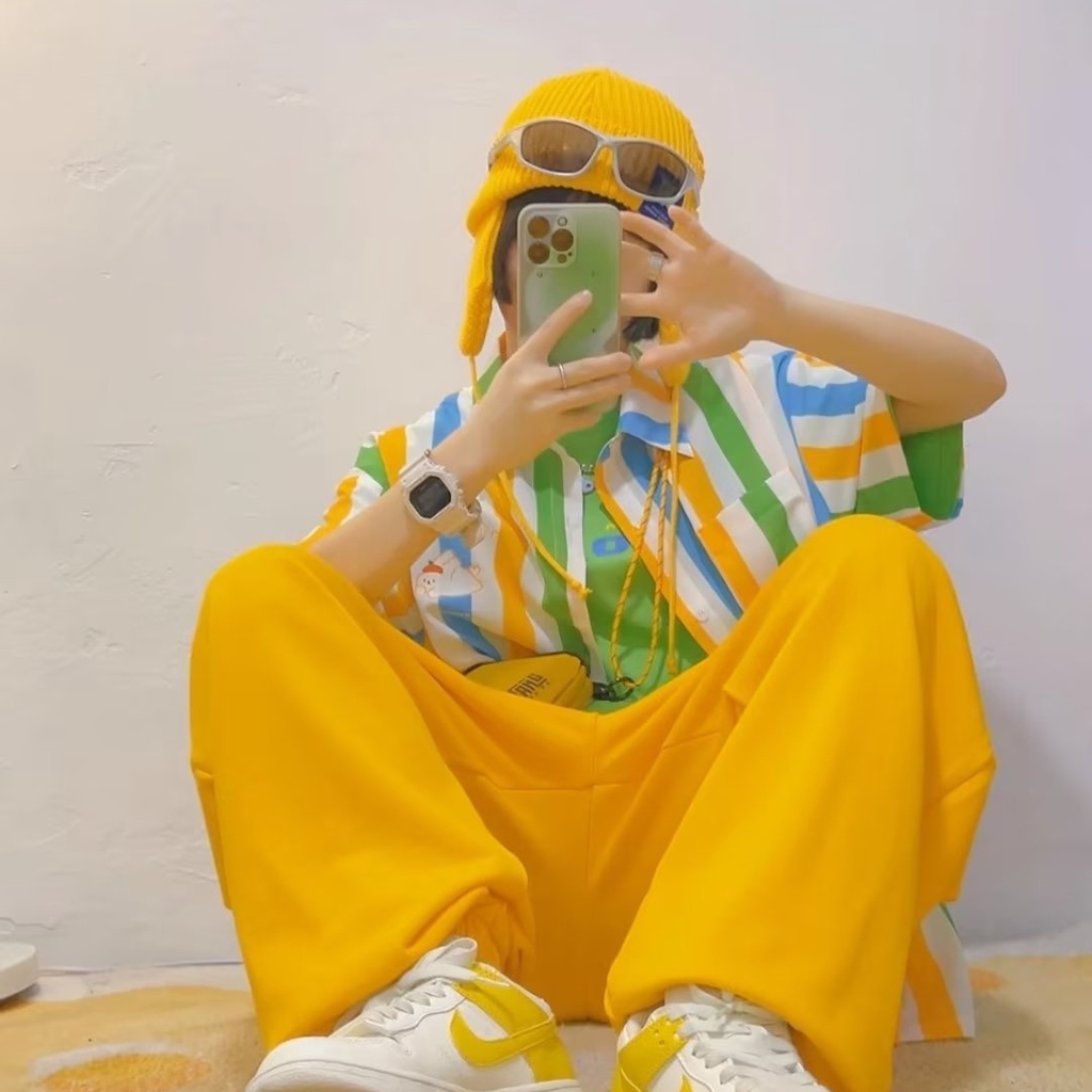 Maolijun Áo Sơ Mi Chiffon Tay Ngắn Kẻ Sọc In Hoa Tươi Tắn Mùa Hè Cho Thanh Thiếu Niên Mỹ