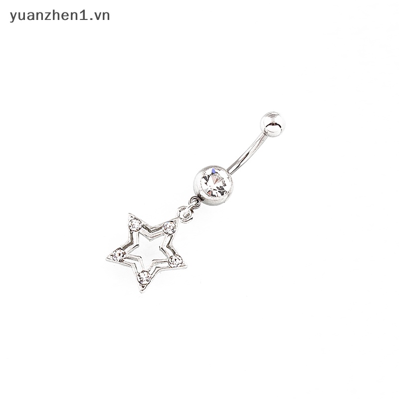 Khuyên Rốn Chất Liệu Thép Không Gỉ Đính Đá Hình Ngôi Sao Thời Trang Cho Nữ