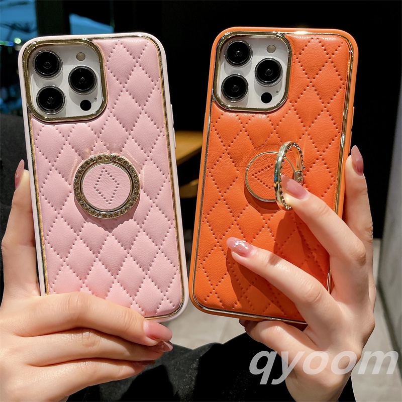 Ốp Điện Thoại Da Cứng Dạng Lưới Có Giá Đỡ Sang Trọng Cho IPhone 14 Pro i14 13 Pro 12Pro max 11 11Pro