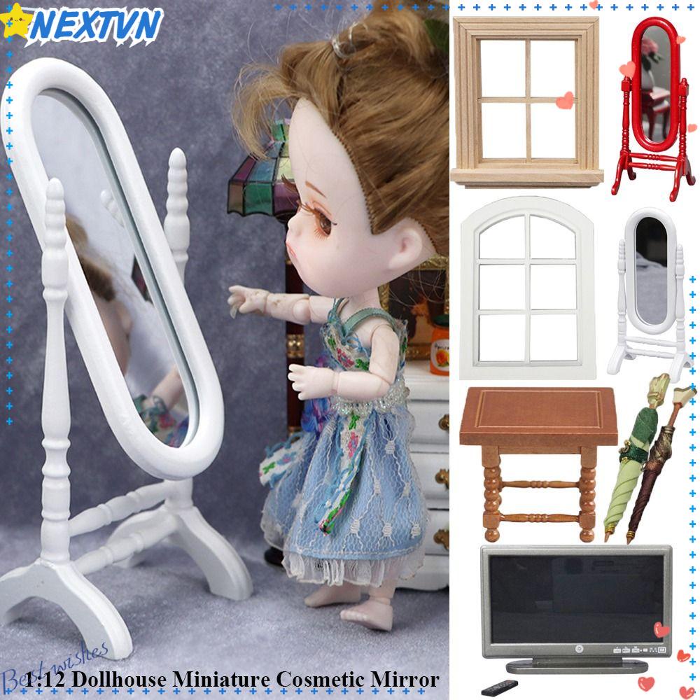 Gương Trang Điểm Khung Gỗ Tỉ Lệ 1 / 12 Cho Nhà Búp Bê